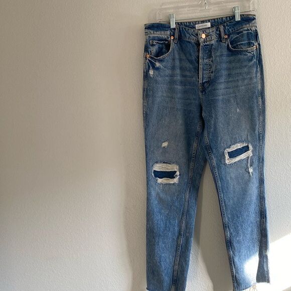 Anine Bing Sonya High Rise Slim Straight Jeans in Washed Blue Size 30 - Picture 2 of 9